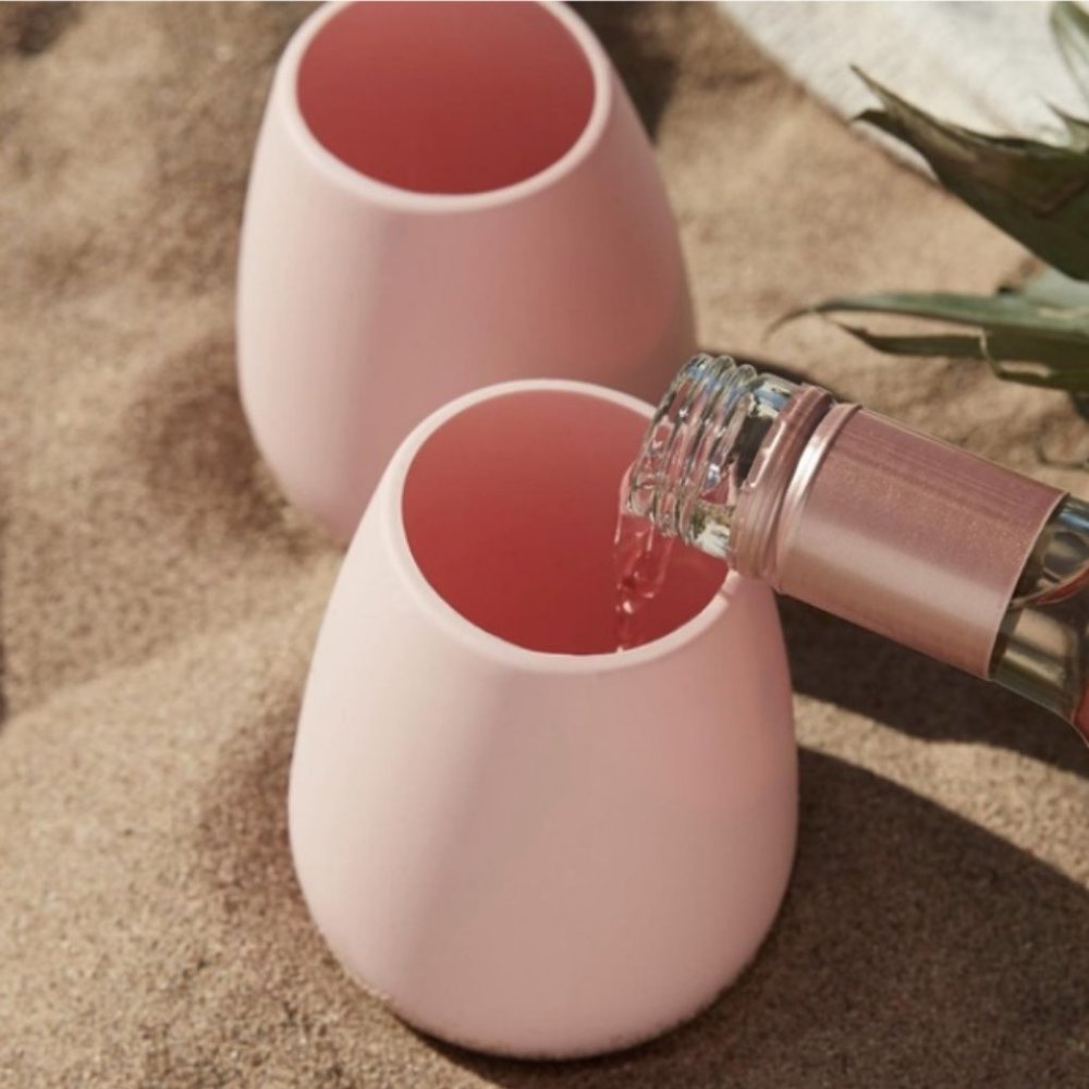 ODEME “WHAT A PAIR” PINK SILICONE WINE GLASSES